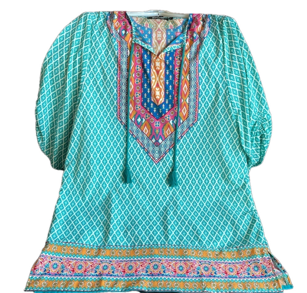 Urban CoCo Tunic Mini Dress Size XL Multicolored BohoStyle Ethnic Inspired Print - Picture 4 of 12